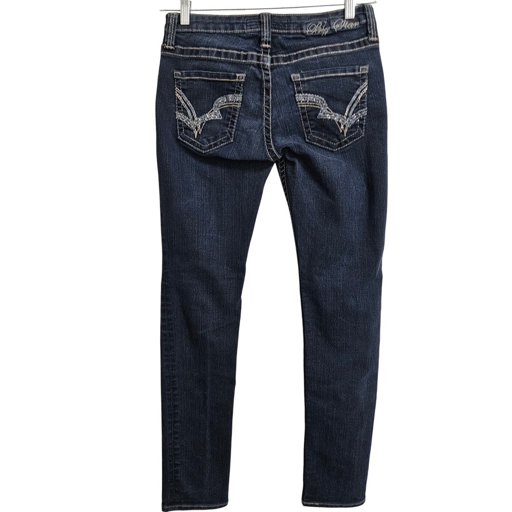 Big Star Jeans‎ Women 30R Sweet Skinny Low Rise Dark Wash Contrast Stitch Y2K